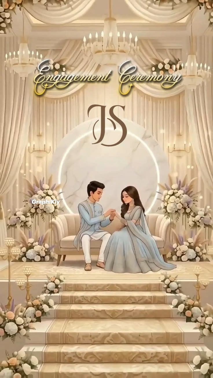 Islamic Golden Luxury Engagement Invite Video - Elegant & Shimmering Digital Invitation