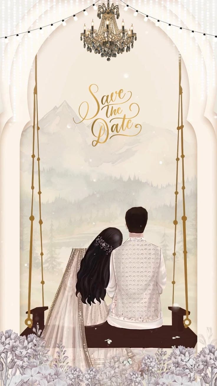 Elegant Save the Date Engagement Video Invitation | Custom Ceremony E-Invite
